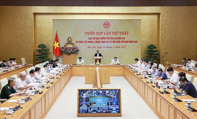 An overview of the meeting of the National Civil Defence Steering Committee on July 24. (Photo: VNA)
