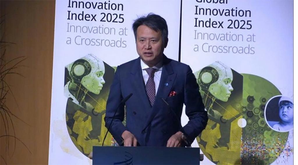 Daren Tang, Director General of WIPO, at the launch of the Global Innovation Index (GII) 2025 Report. (Photo: thoibaonganhang.vn)