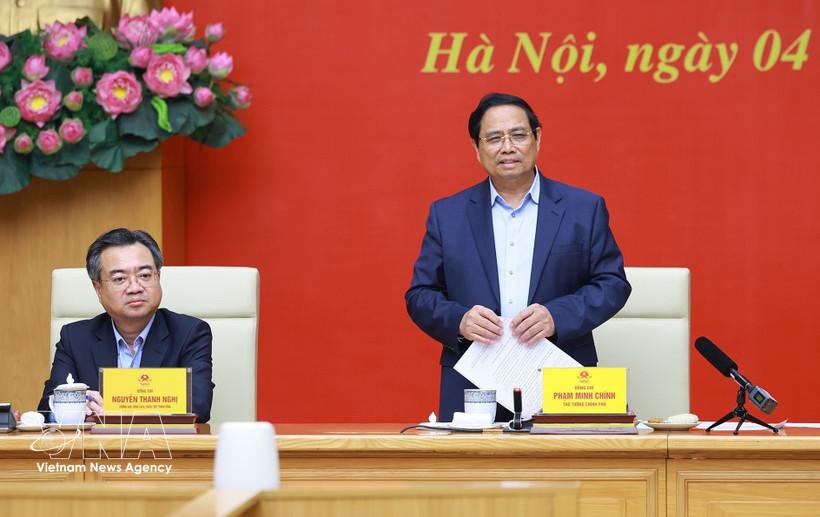 Prime Minister Pham Minh Chinh, Secretary of the Government Party Committee, speaks at the event. (Photo: VNA)