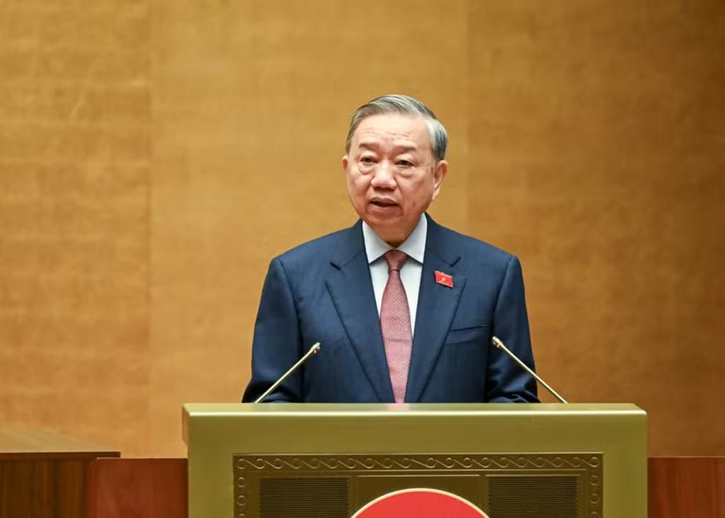 General Secretary of the Central Committee of the Communist Party of Vietnam (CPV) To Lam speaks at the first session of the newly-elected 16th National Assembly. (Photo: VNA)