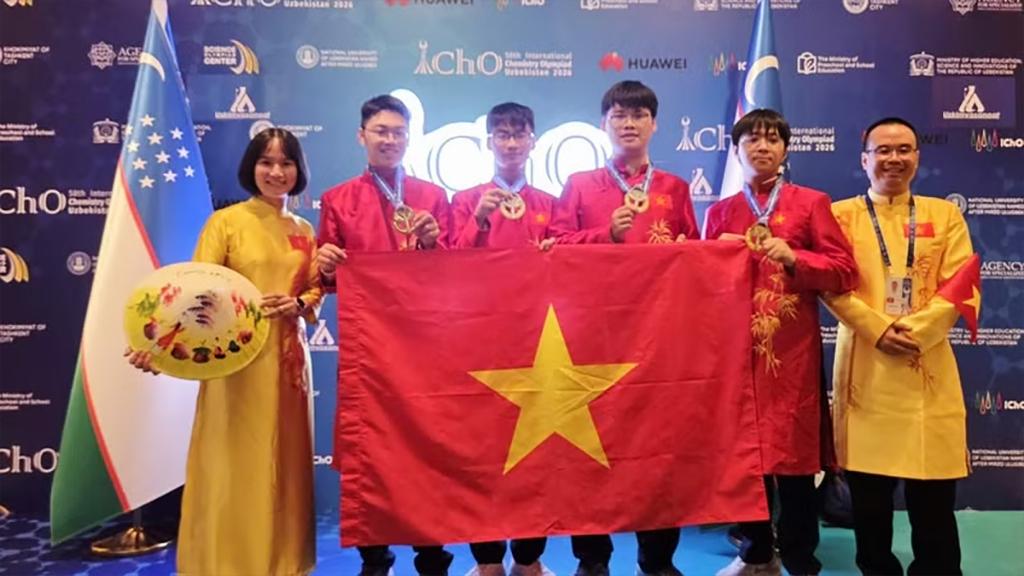 All four Vietnamese students have won gold medals at the 2026 International Chemistry Olympiad.