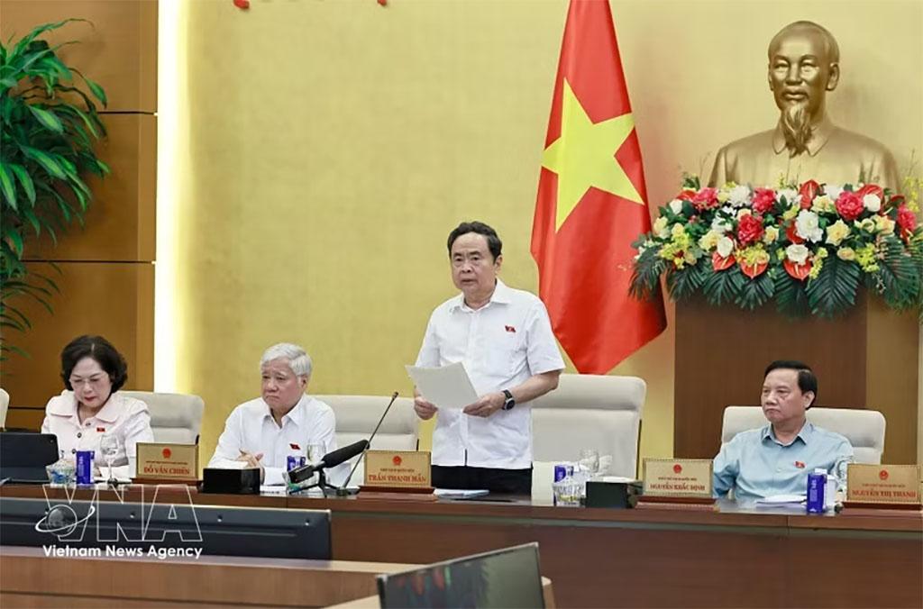 National Assembly Chairman Tran Thanh Man delivers his closing remarks at the National Assembly Standing Committee's 4th session in Hanoi on July 29, 2026. (Photo: VNA)