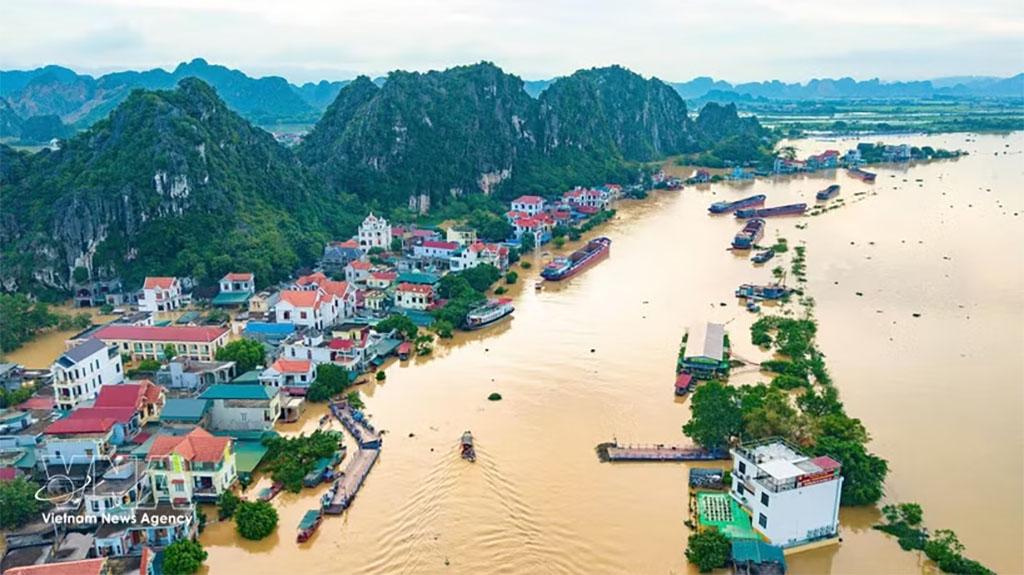 Kenh Ga village of Gia Vien commune, Ninh Binh province, is deeply flooded following heavy rains. (Photo: VNA)