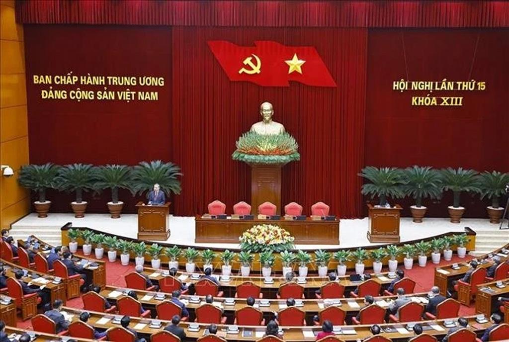 Party General Secretary To Lam delivers remarks at the closing session of the 15th plenum of the 13th Party Central Committee in Ha Noi on December 23 (Photo: VNA)