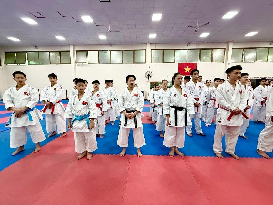 Vietnamese Karate team is training hard for the Championship.