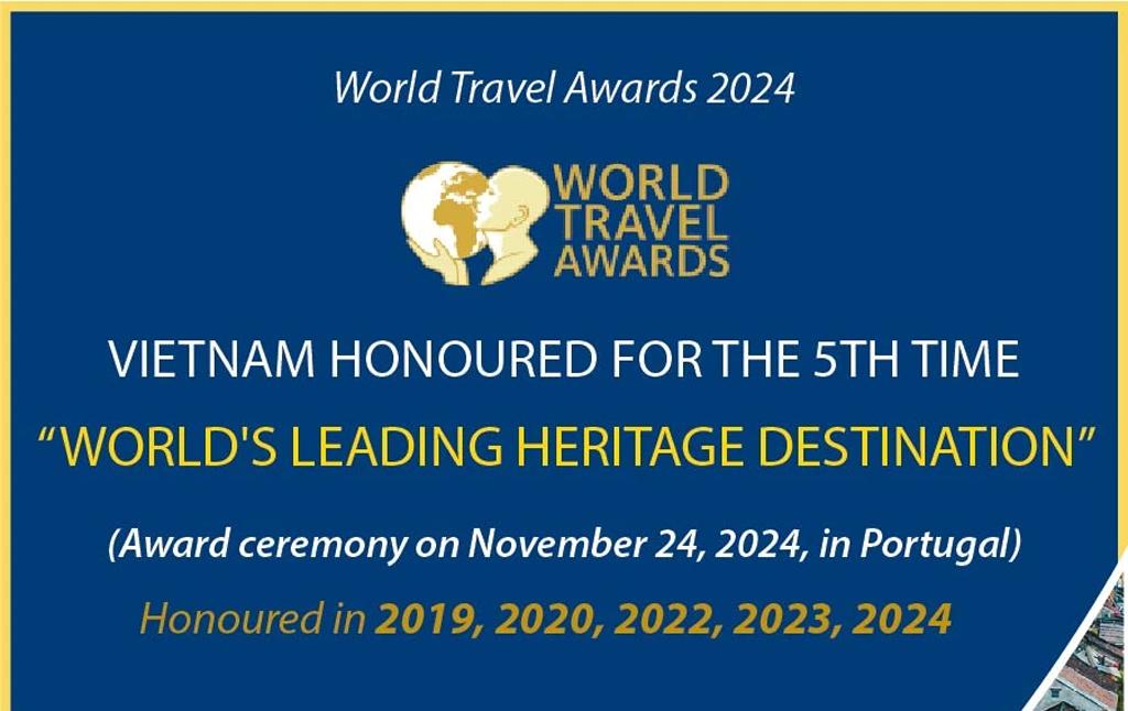 Vietnam honoured as “World's Leading Heritage Destination” for 5th time