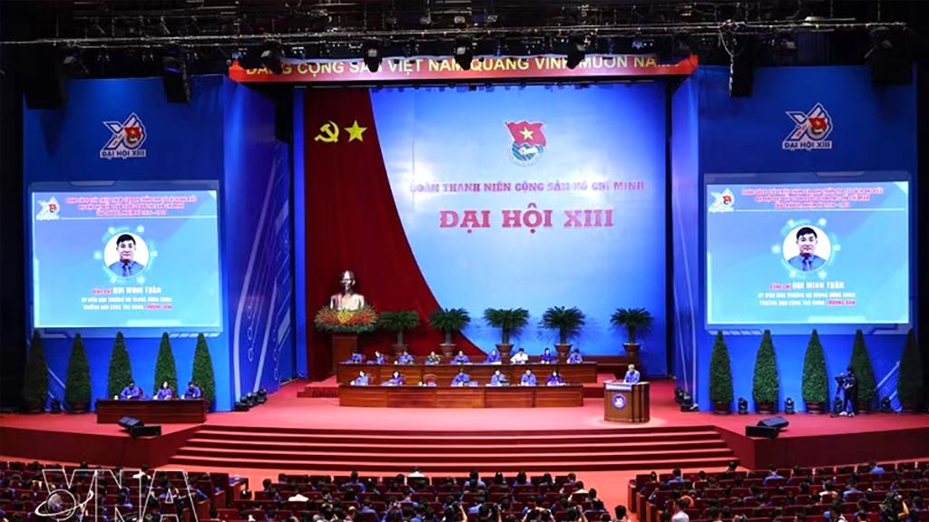 A view of the first working session of the 13th National Congress of the Ho Chi Minh Communist Youth Union for the 2026 2031 term held at the National Convention Centre in Hanoi on June 24, 2026. (Photo: VNA)