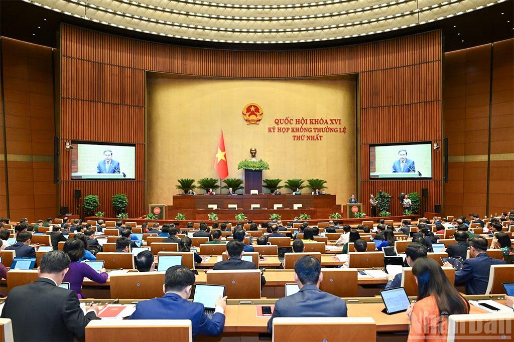 A view of the opening ceremony of the 16th NA's first extraordinary session (Photo: VNA)