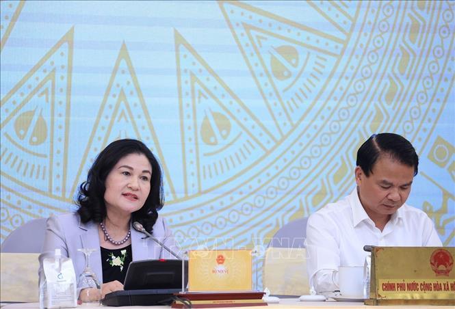 Deputy Minister of Home Affairs Nguyen Thi Ha at the Government’s regular July press briefing (Photo: thanhtra.com.vn)