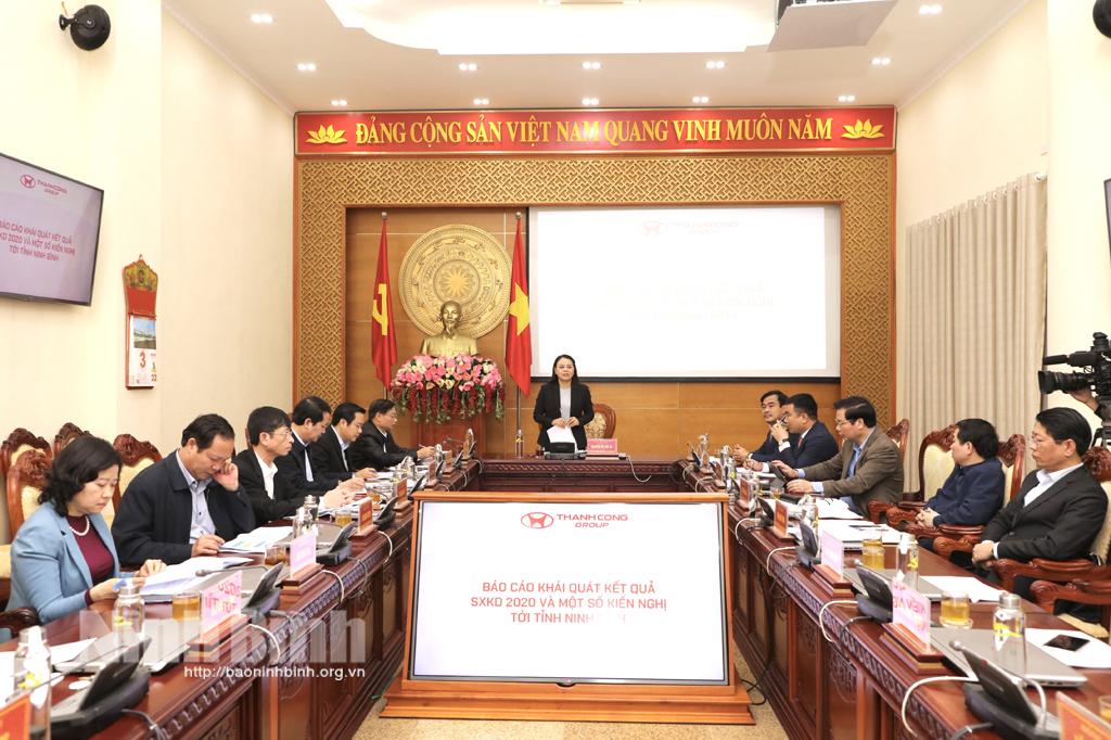 Provincial Party Committee's Standing Board works with Thanh Cong Group