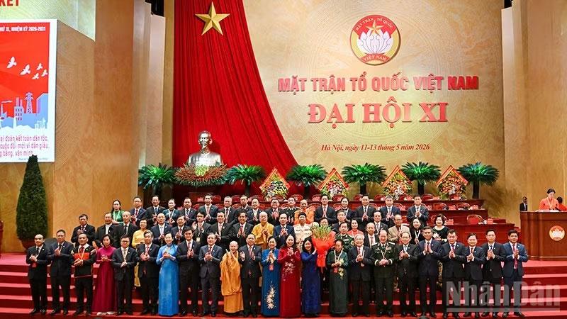 The Presidium of the Viet Nam Fatherland Front (VFF) Central Committee for the 2026-2031 tenure makes debut on May 13, 2026. (Photo: NDO)