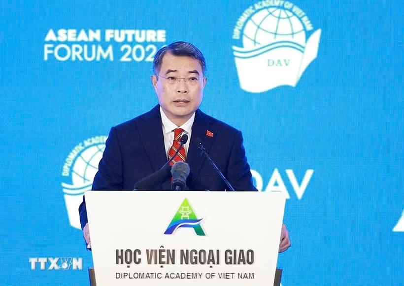 Prime Minister Le Minh Hung delivers remarks at the opening session of the third ASEAN Future Forum. (Photo: TRAN HAI)